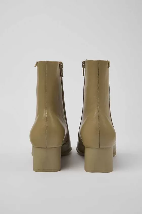 Beige Leather Ankle Boots For Women*Camper Shop