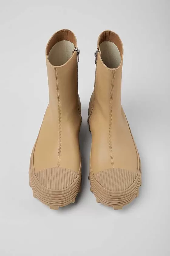 Beige Leather Boots*Camper Shop