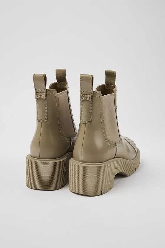 Beige Leather Chelsea Boots For Women*Camper Hot