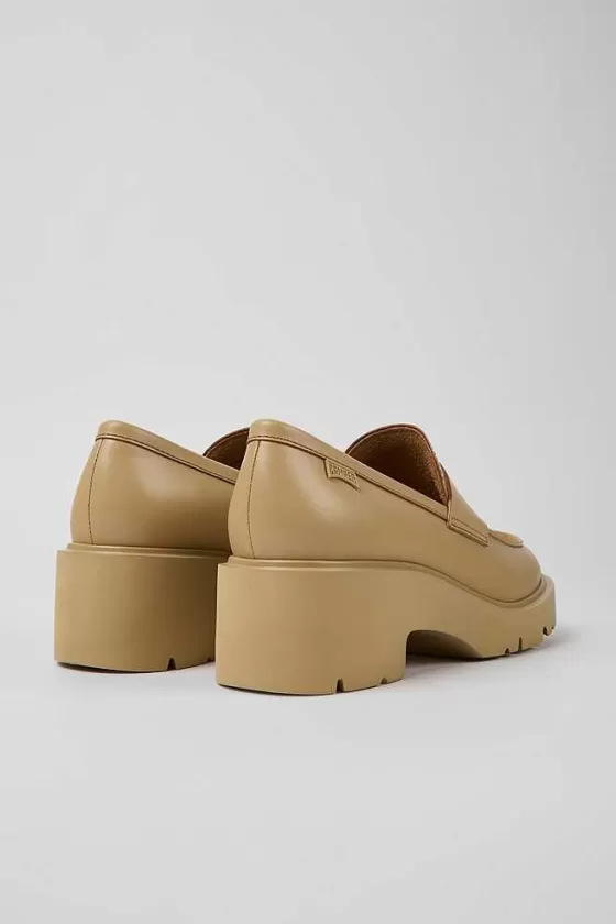 Beige Leather Loafers For Women*Camper New