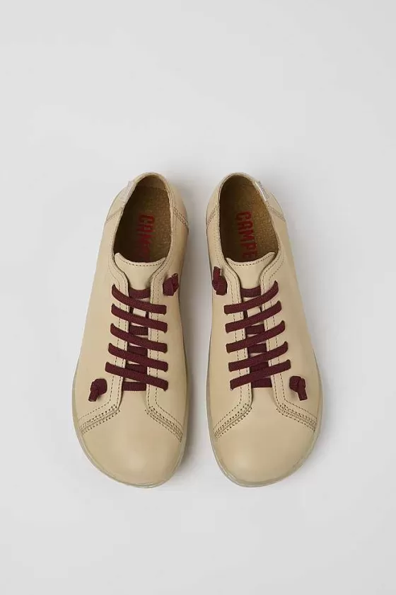 Beige Leather Shoes For Women*Camper Fashion