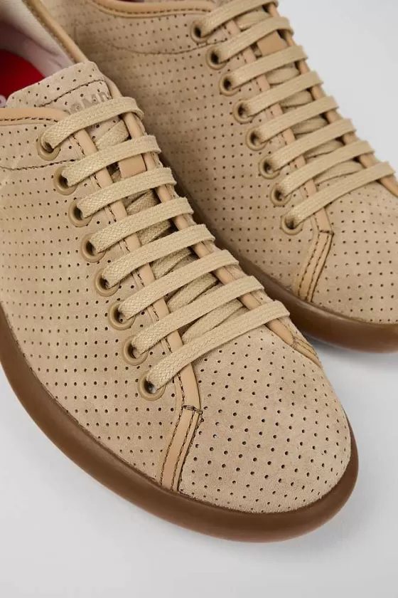 Beige Nubuck/Leather Sneaker For Women*Camper Discount