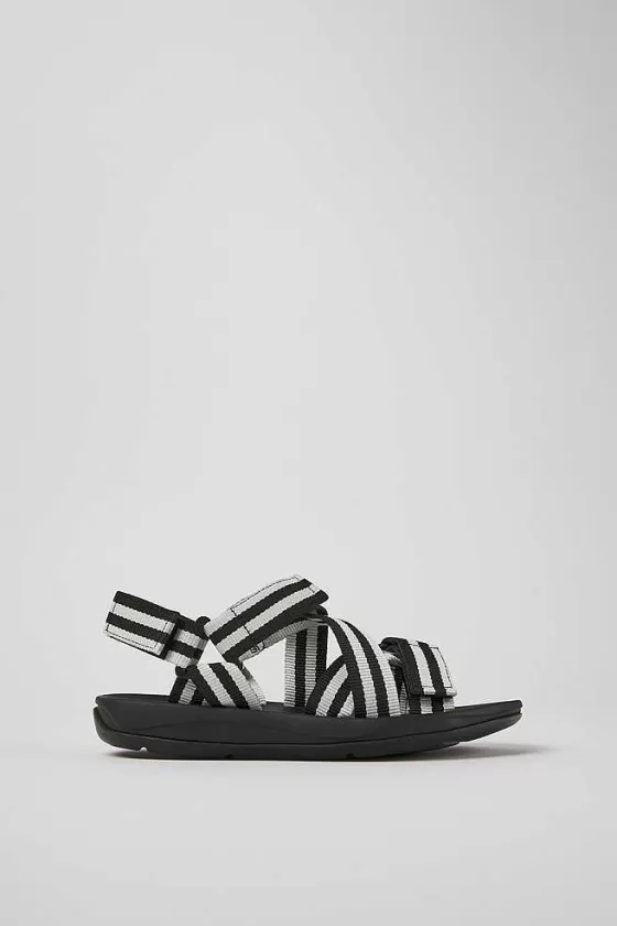 Black And White Textile Sandals For Women*Camper Online