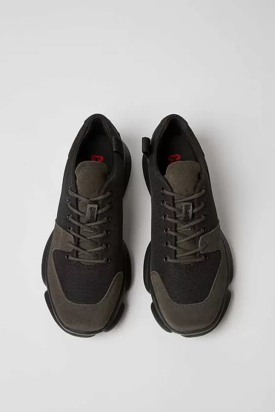 Black Leather And Recycled Pet Sneakers For Men*Camper Discount