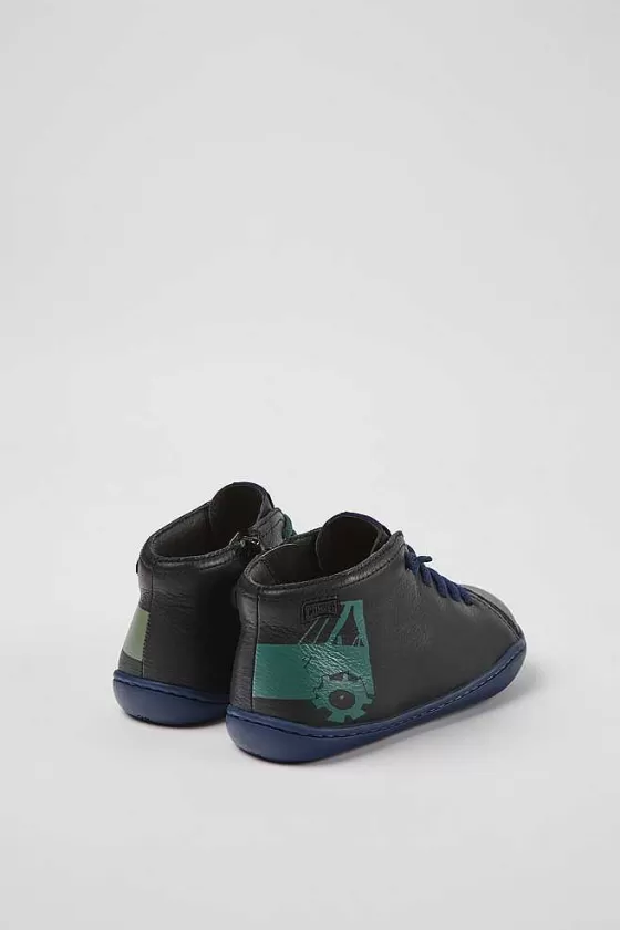 Black Leather Ankle Boots For Kids*Camper Sale