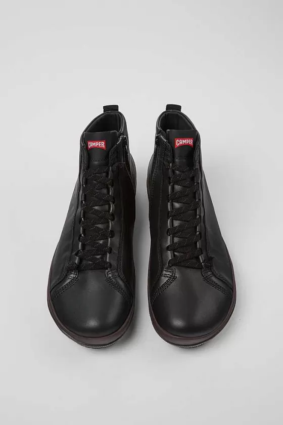 Black Leather Ankle Boots For Men*Camper Fashion