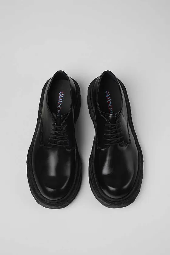 Black Leather Blucher*Camper Fashion