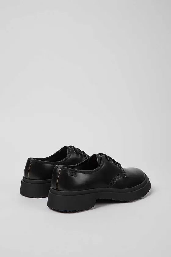 Black Leather Lace-Up Shoes For Women*Camper Store