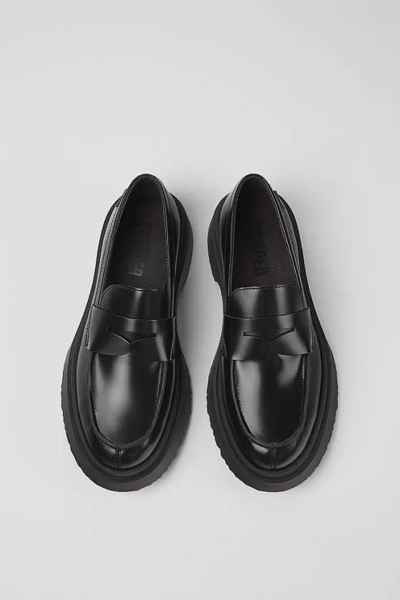 Black Leather Loafers For Women*Camper Fashion