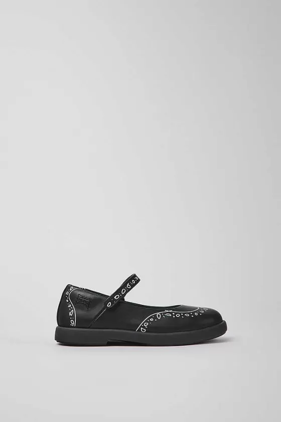 Black Leather Mary Jane Shoes For Kids*Camper Discount