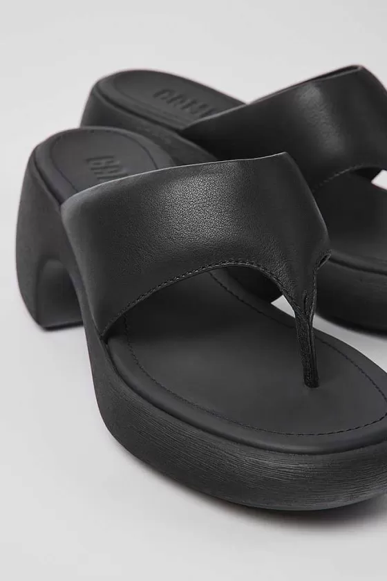 Black Leather Sandal For Women*Camper Store