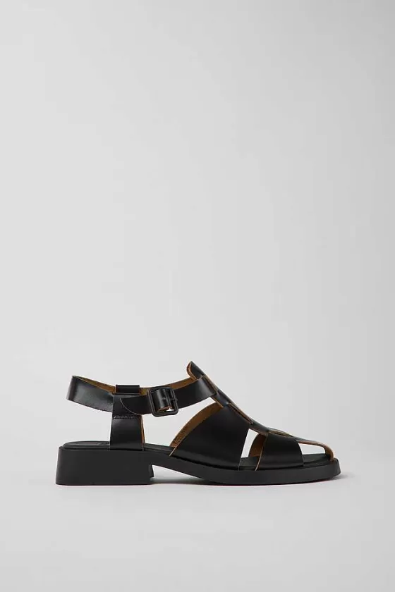 Black Leather Sandals For Women*Camper Store