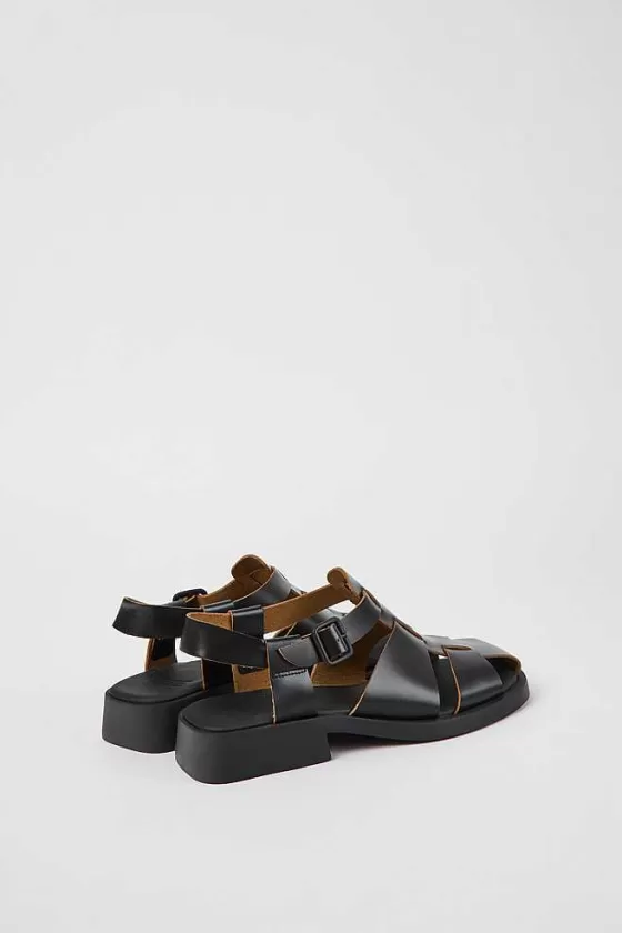 Black Leather Sandals For Women*Camper Store