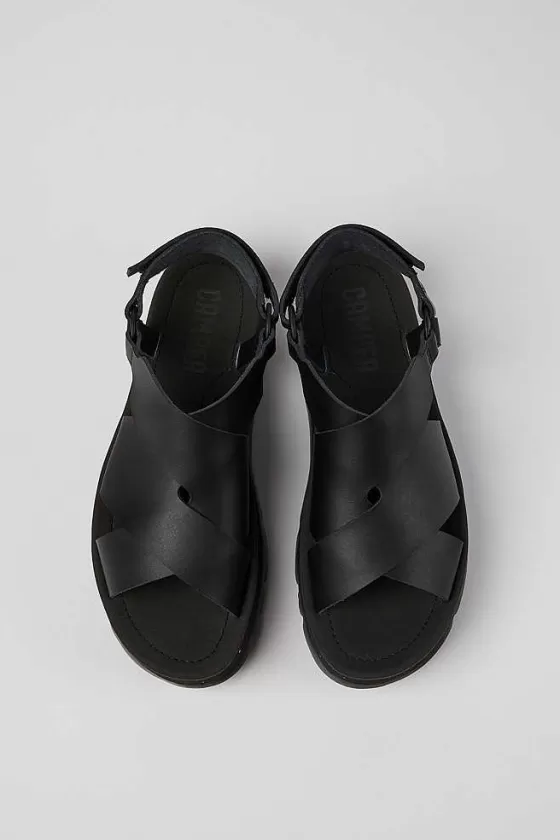 Black Leather Sandals For Women*Camper Flash Sale