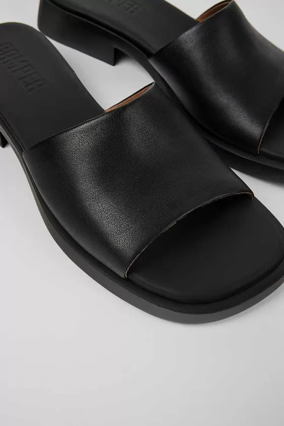 Black Leather Slide For Women*Camper Fashion