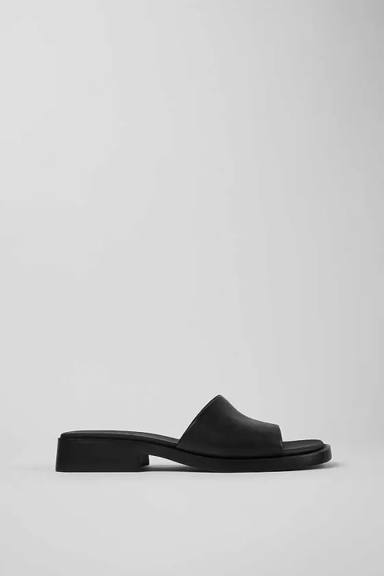 Black Leather Slide For Women*Camper Fashion