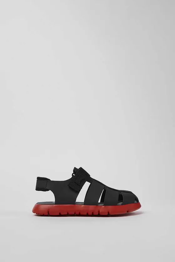 Black Leather/Textile Sandal*Camper Shop