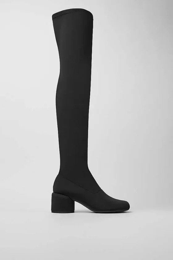 Black Recycled Pet Knee High Boots For Women*Camper Flash Sale