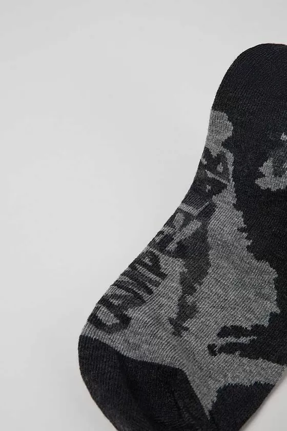 Black-Gray Cotton-Blend Socks*Camper New