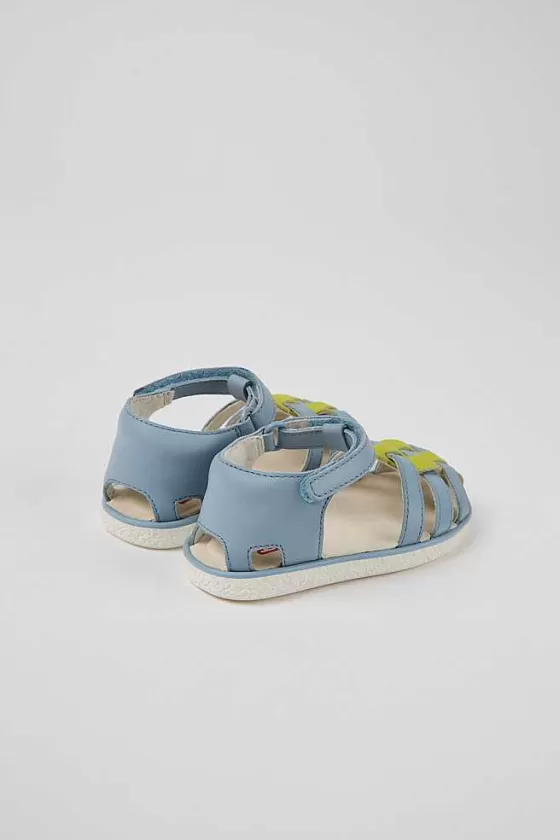 Blue And Green Leather Sandals For Kids*Camper Store