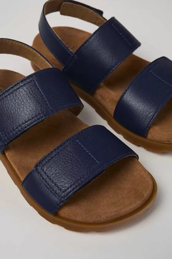 Blue Leather 2-Strap Sandal*Camper Discount