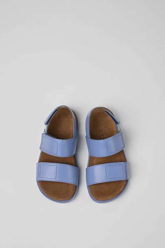 Blue Leather 2-Strap Sandal*Camper Outlet