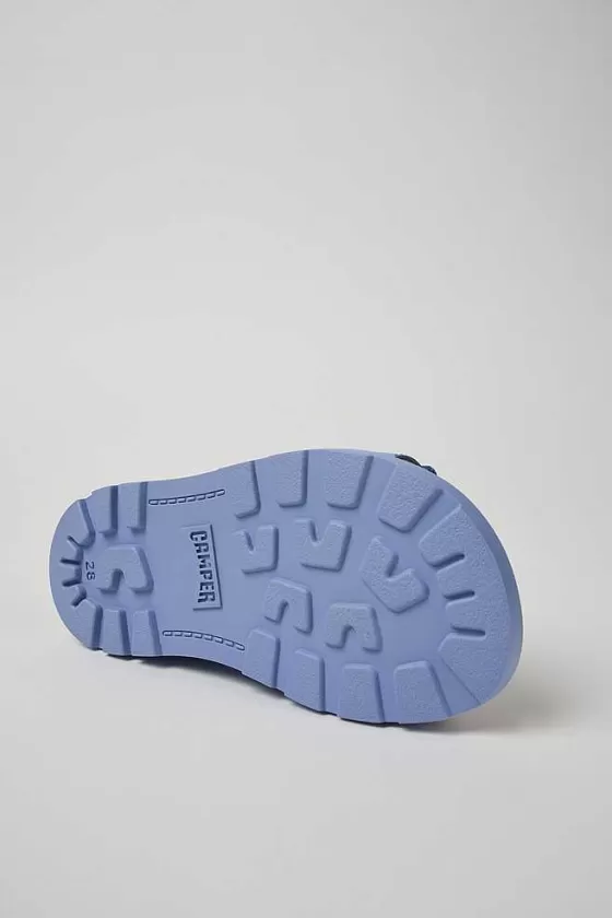 Blue Leather 2-Strap Sandal*Camper Outlet