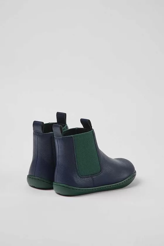 Blue Leather Ankle Boots For Kids*Camper Store