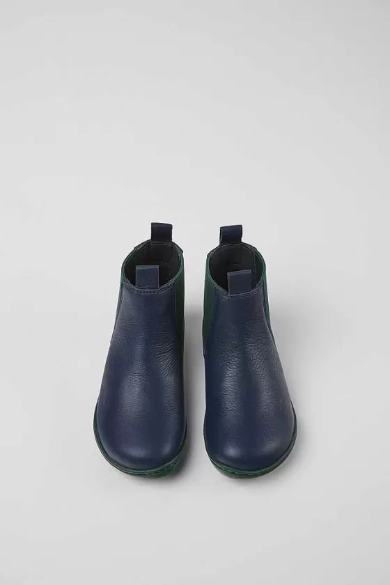 Blue Leather Ankle Boots For Kids*Camper Store