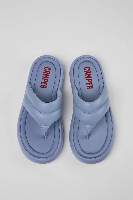 Blue Leather Flip-Flop For Men*Camper Online