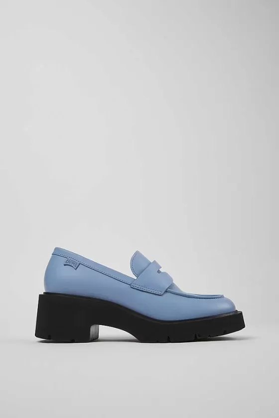 Blue Leather Loafer For Women*Camper Fashion