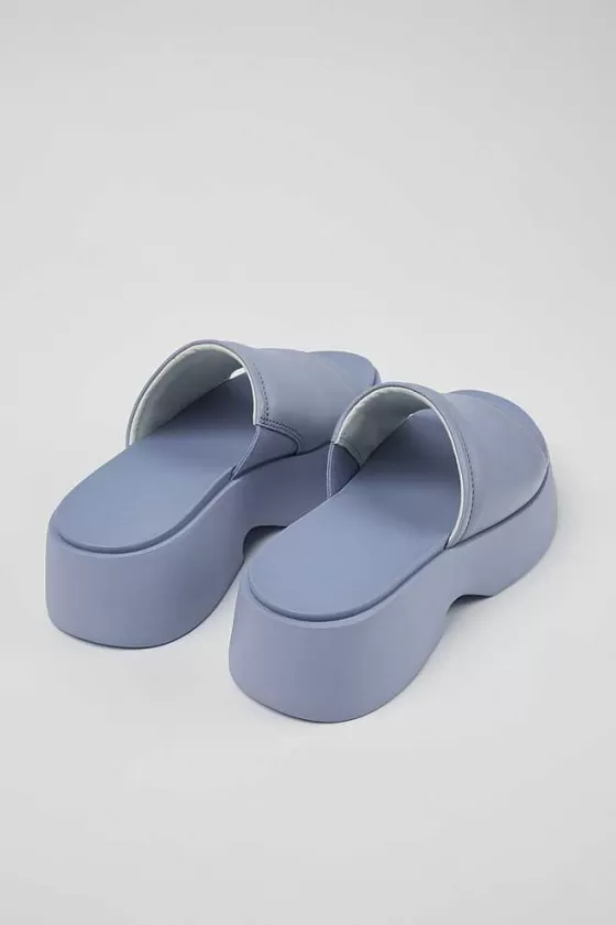 Blue Leather Slide For Women*Camper Outlet