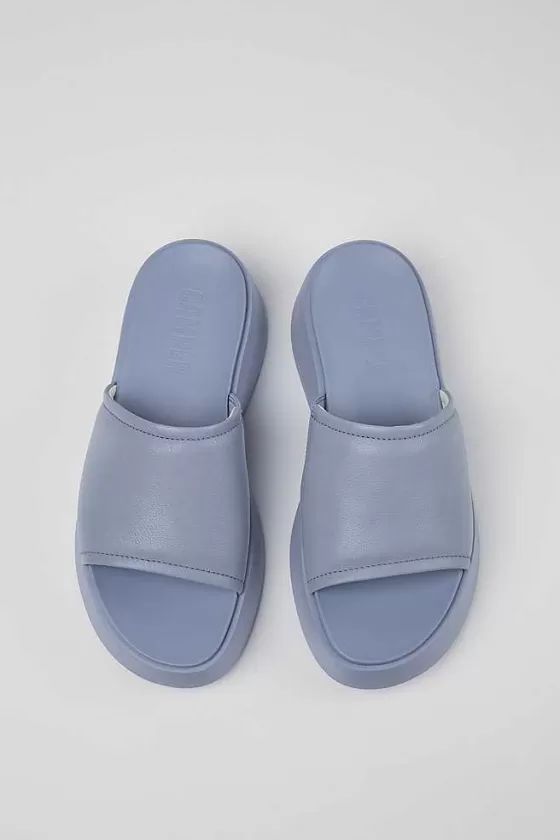 Blue Leather Slide For Women*Camper Outlet