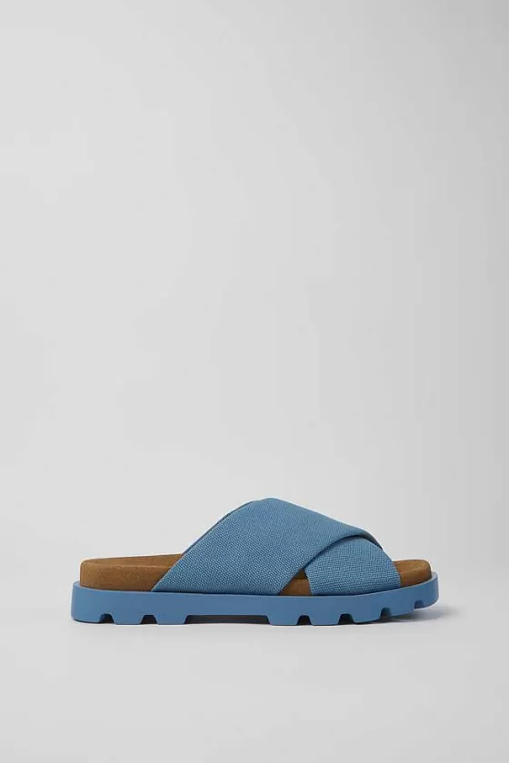 Blue Recycled Cotton Sandals For Women*Camper Fashion