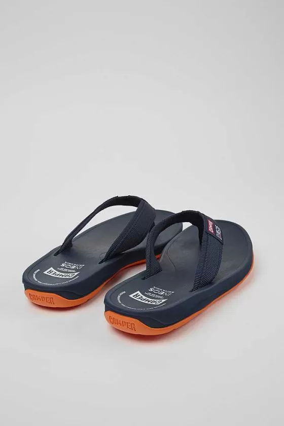 Blue Textile Flip-Flops For Men*Camper Cheap