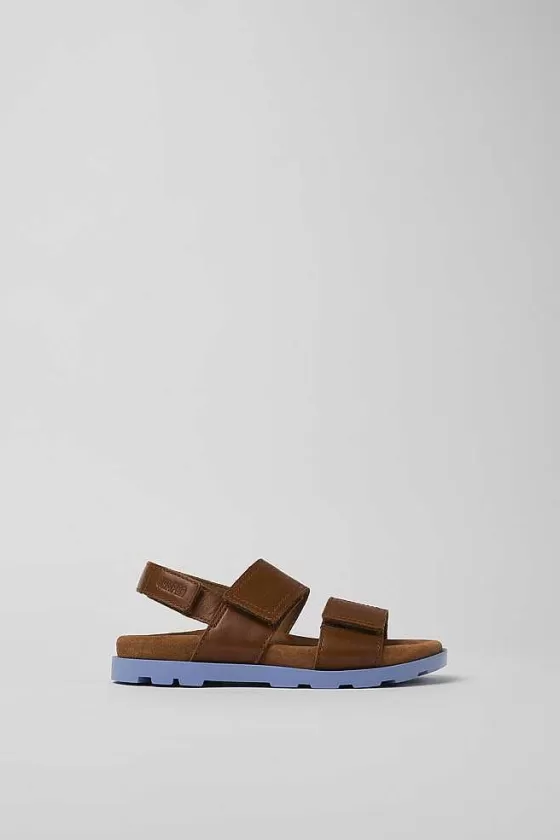 Brown Leather 2-Strap Sandal*Camper Discount