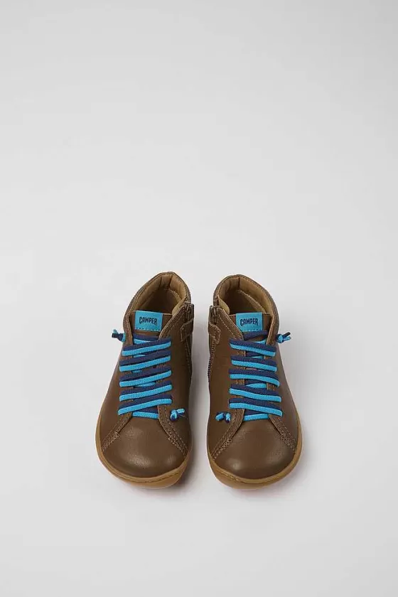 Brown Leather Ankle Boots For Kids*Camper Store