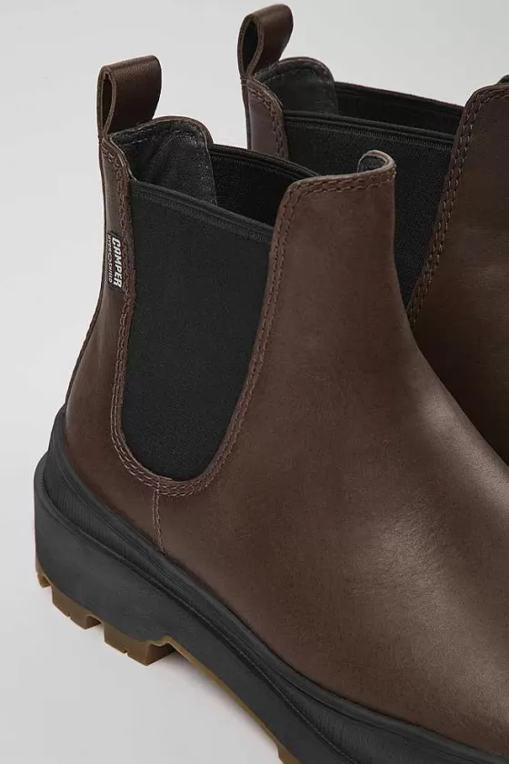 Brown Leather Ankle Boots For Women*Camper Online