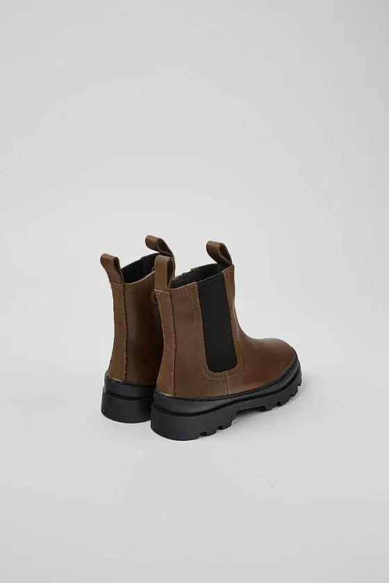 Brown Leather Chelsea Boots For Kids*Camper Outlet