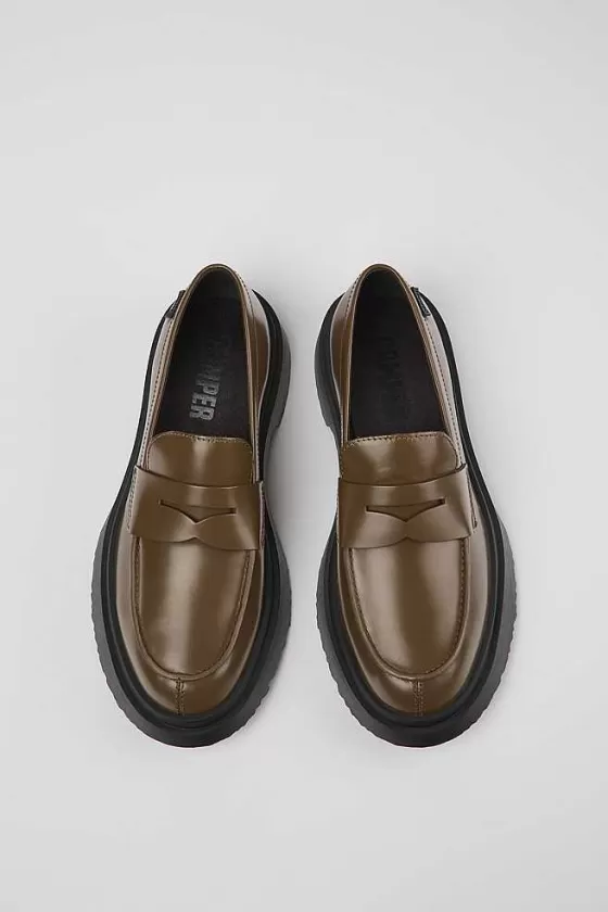 Brown Leather Loafers For Women*Camper Shop