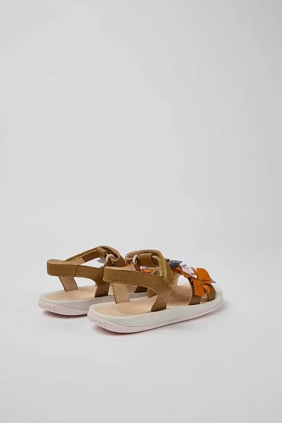 Brown Leather Sandals For Girls*Camper Store