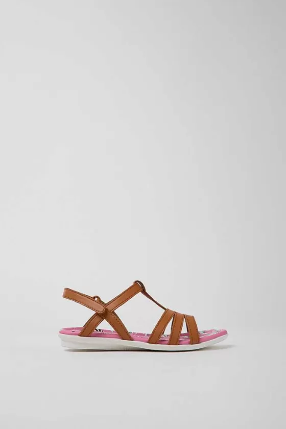 Brown Leather Sandals For Kids*Camper Hot