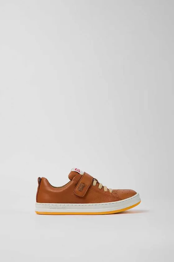 Brown Leather Sneakers For Kids*Camper Hot