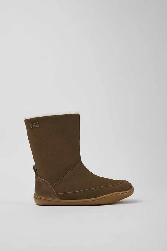 Brown Nubuck And Leather Boots For Kids*Camper Best Sale