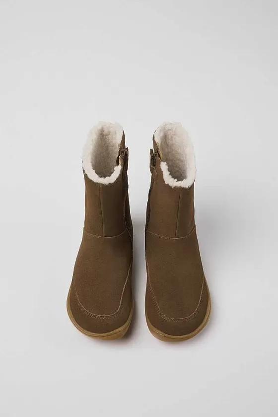 Brown Nubuck And Leather Boots For Kids*Camper Best Sale