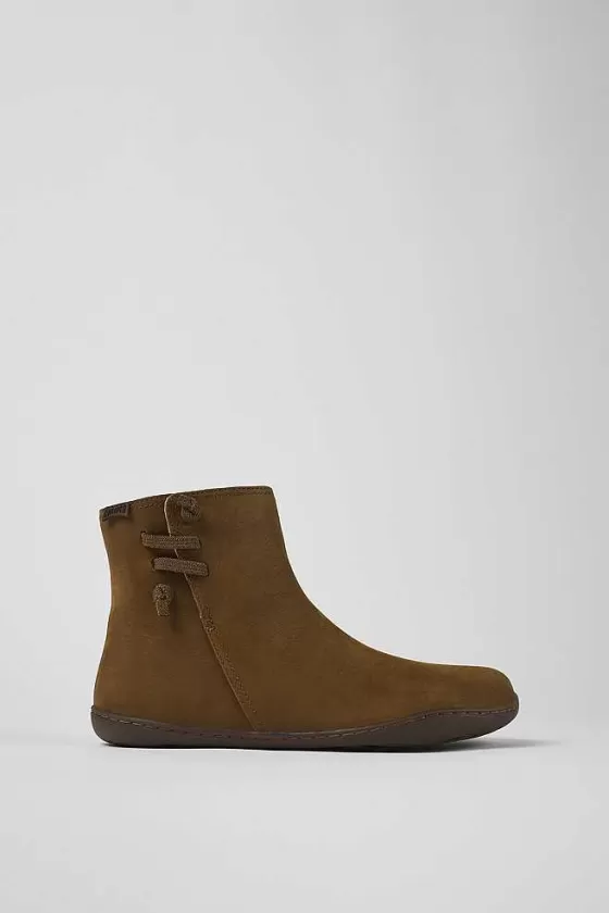 Brown Nubuck Ankle Boots For Women*Camper Hot