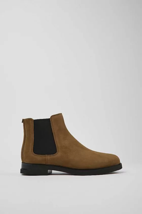 Brown Nubuck Chelsea Boots For Women*Camper Best