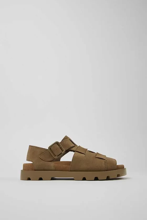 Brown Nubuck Sandal For Women*Camper Store