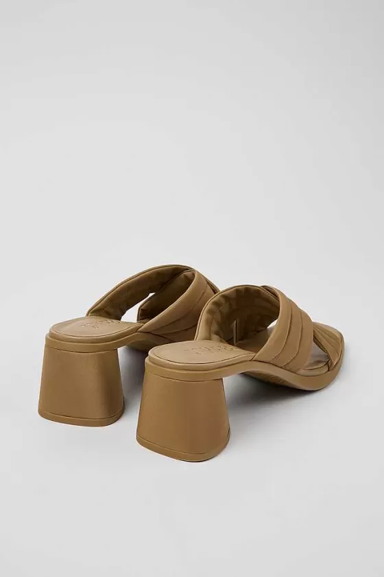 Brown Textile Cross-Strap Sandal For Women*Camper Online