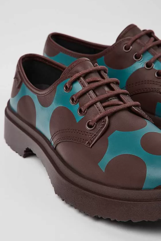 Burgundy And Blue Leather Shoes For Women*Camper Online
